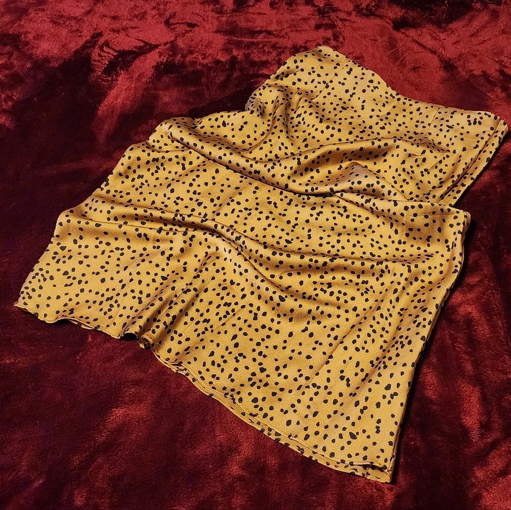 Nasty Gal Silky Satin Cheetah Spotted Animal Print Midi Skirt NWOT US 2 UK 6